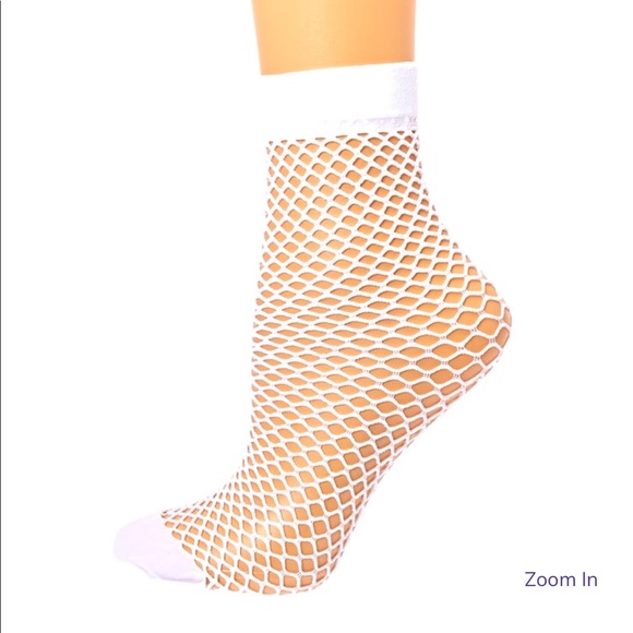 white fishnet socks